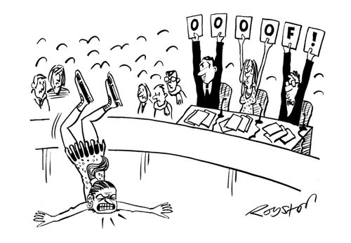 Skater falls, judges score cards say OOOOF!