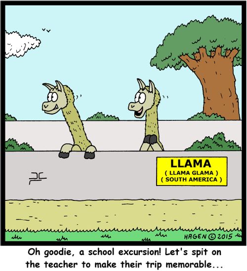 "Oh goodie, a school excursion! Let's spit on the teacher to make their trip memorable..."