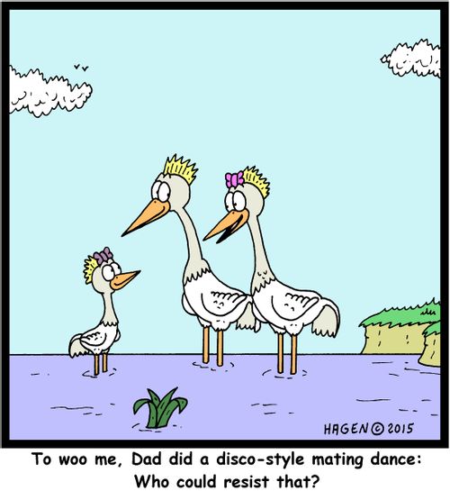 "To woo me, Dad did a disco-style mating dance: Who could resist that?"