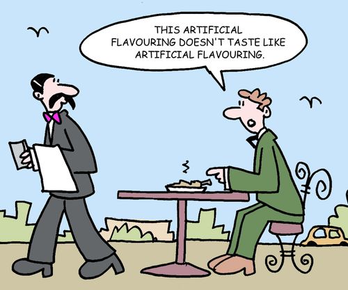 "This artificial flavouring doesn't taste like artificial flavouring."