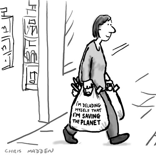 Environment-friendly carrier bags with environmental messages on them