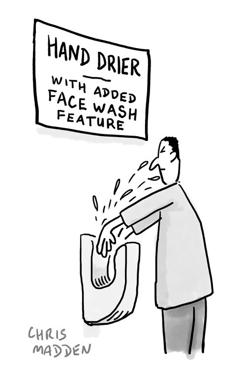 Hand Drier - With Added Face Wash Feature