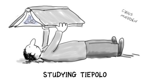 Studying Tiepolo (Rococo ceiling painter).