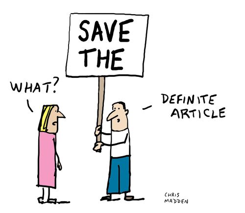 Save the definite article.