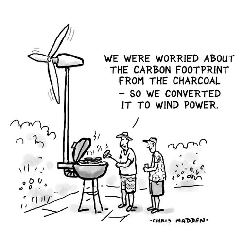 "We were worried about the carbon footprint from the charcoal - so we converted it to wind power."