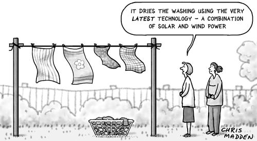 "It dries the washing using the very latest technology - a combination of solar and wind power."