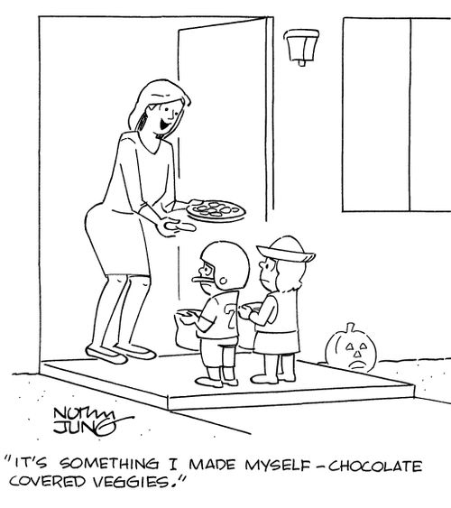 "It's something I made myself - chocolate covered veggies."