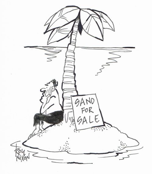 Notice on desert island - sand for sale