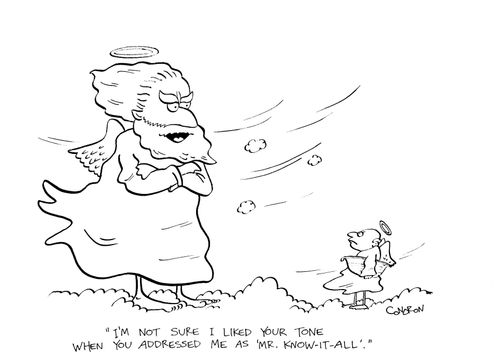 "I'm not sure I liked your tone when you addressed me as 'Mr. Know-It-All'."