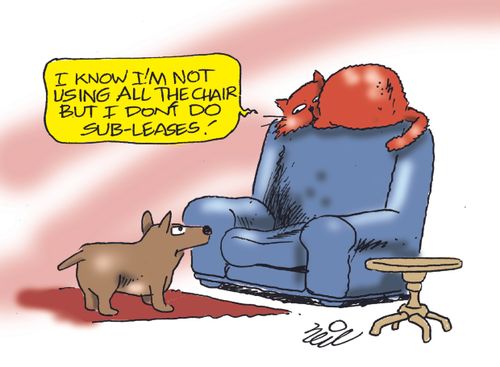 "I know I'm not using all the chair but I don't do sub-leases!"