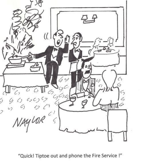 "Quick! Tiptoe out and phone the Fire Service!"