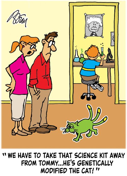 "We have to take that science away from Tommy...he's genetically modified the cat!"