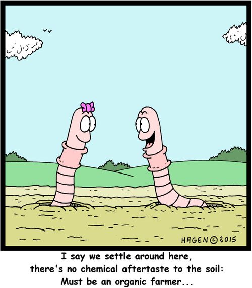 "I say we settle around here, there's no chemical aftertaste to the soil: Must be an organic farmer..."