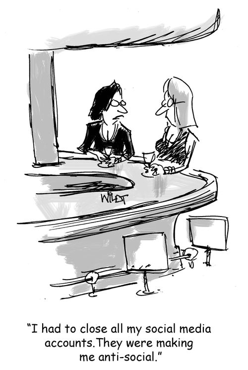 "I had to close all my social media accounts. They were making me anti-social."