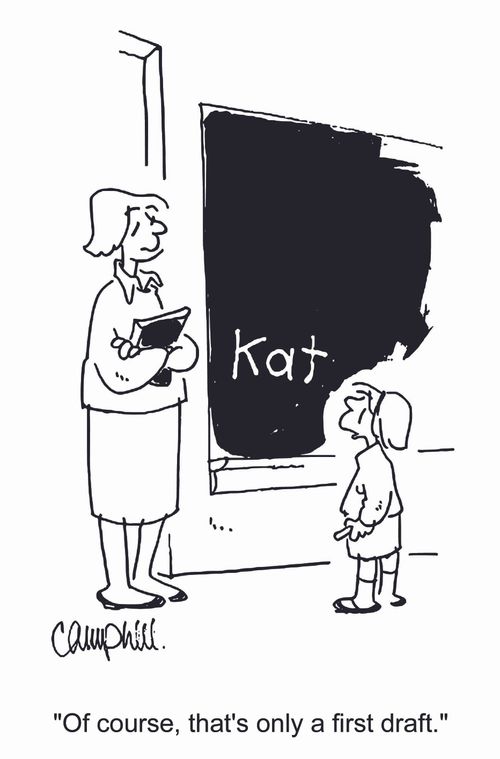 "Of course, that's only a first draft."