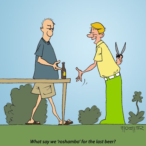 "What say we 'roshambo' for the last beer?"