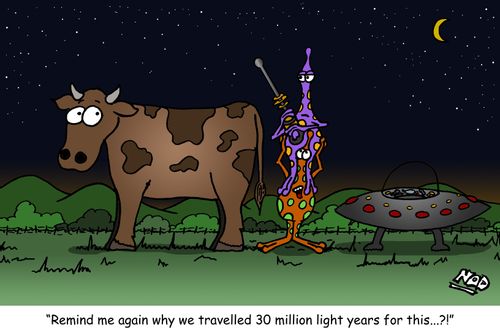 "Remind me again why we travelled 30 million light years for this...?!"