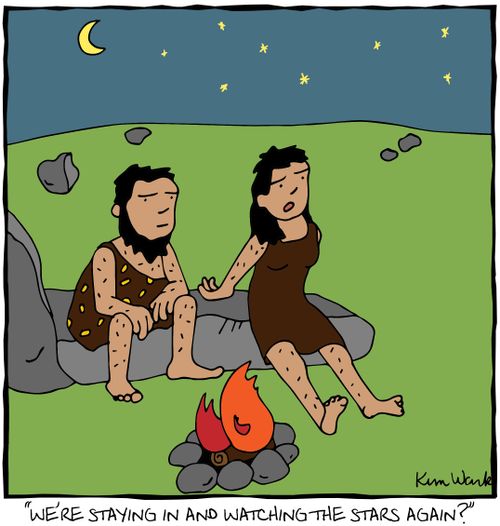 "We're staying in and watching the stars again?"