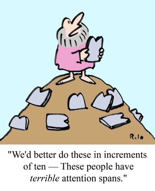 "We'd better do these in increments of ten - These people have TERRIBLE attention spans."