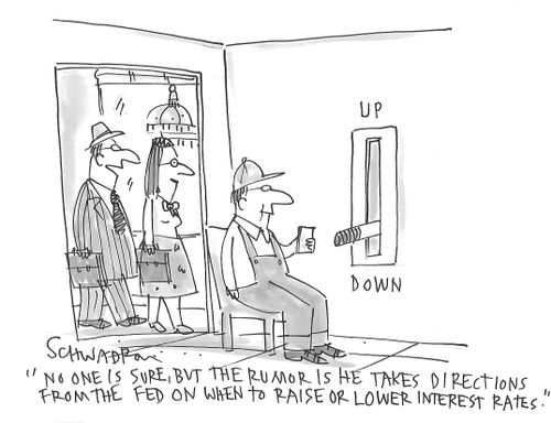 "No one is sure, but the rumor is he takes directions from the fed on when to raise or lower interest rates."