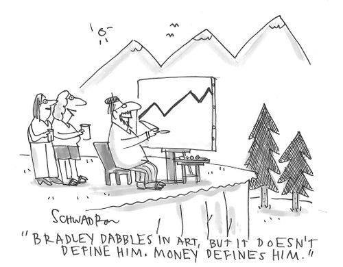 "Bradley dabbles in art, but it doesn't define him. Money defines him."