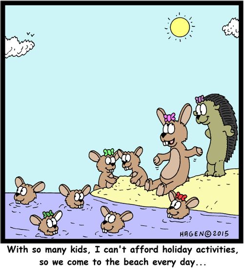 "With so many kids, I can't afford holiday activities, so we come to the beach every day..."