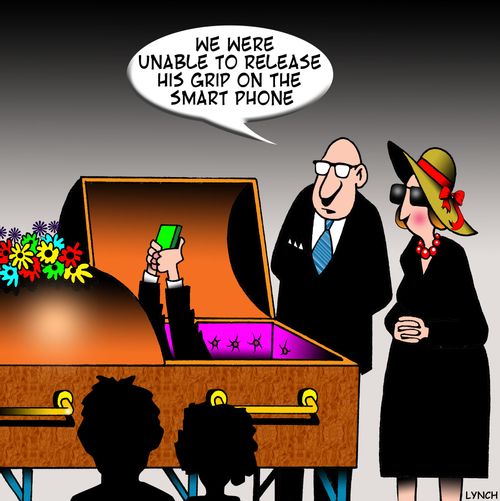 "We were unable to release his grip on the smart phone."