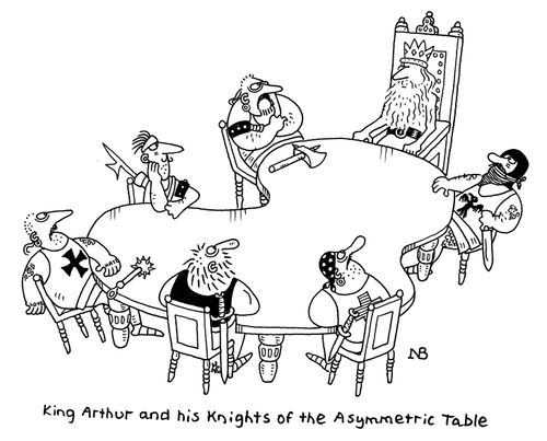 King Arthur and his Knights of the Asymmetric Table