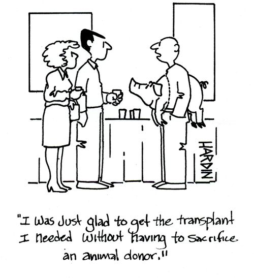 "I was just glad to get the transplant I needed without having to sacrifice an animal donor."