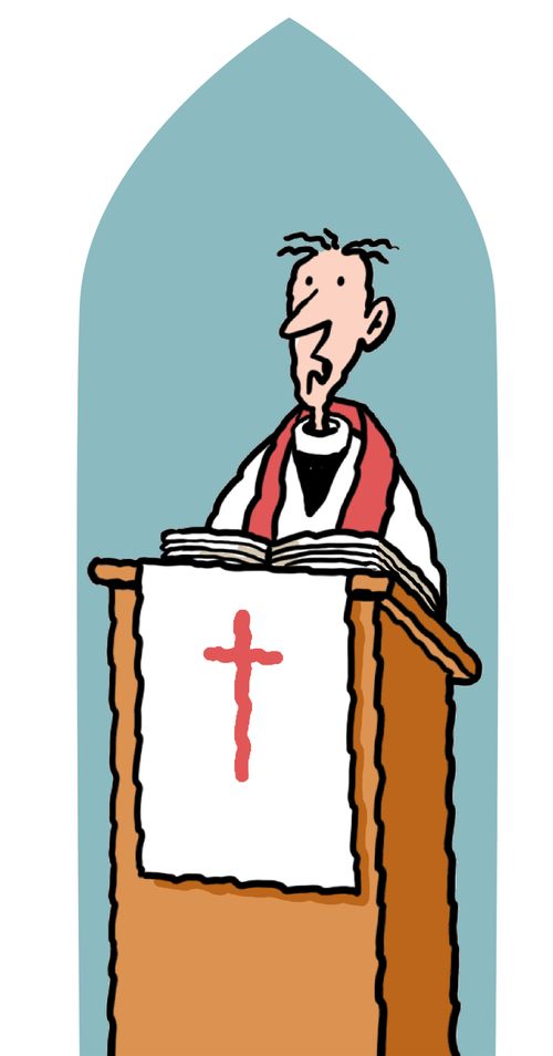 Vicar preaching at pulpit