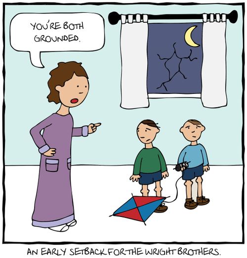 An early setback for the Wright brothers.