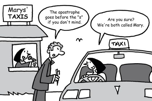 "The apostrophe goes before the s..."