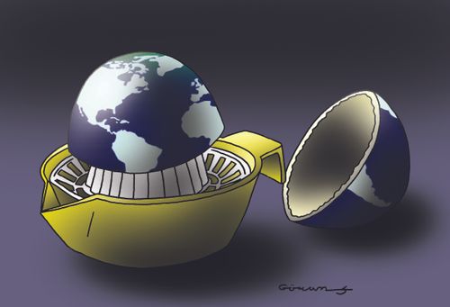 Using up the world's resources.