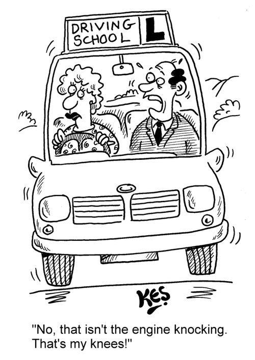 "No, that isn't the engine knocking. That's my knees!"