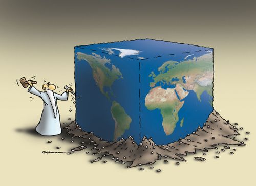 God creates a square world.