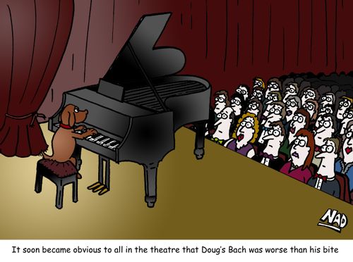 It soon became obvious to all in the theatre that Doug's Bach was worse than his bite.
