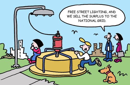 "Free street lighting, and we sell the surplus to the national grid."