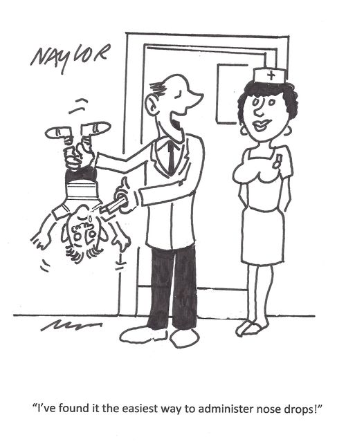 "I've found it the easiest way to administer nose drops!"