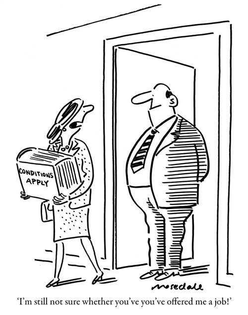 "I'm still not sure whether you've offered me a job!"