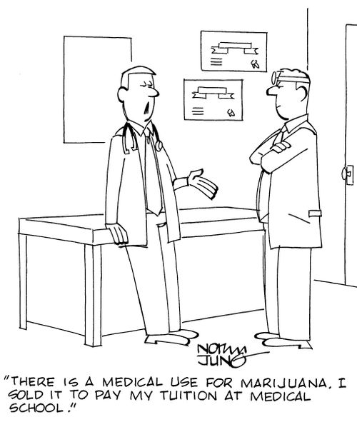 "There is a medical use for marijuana. I sold it to pay my tuition at medical school."