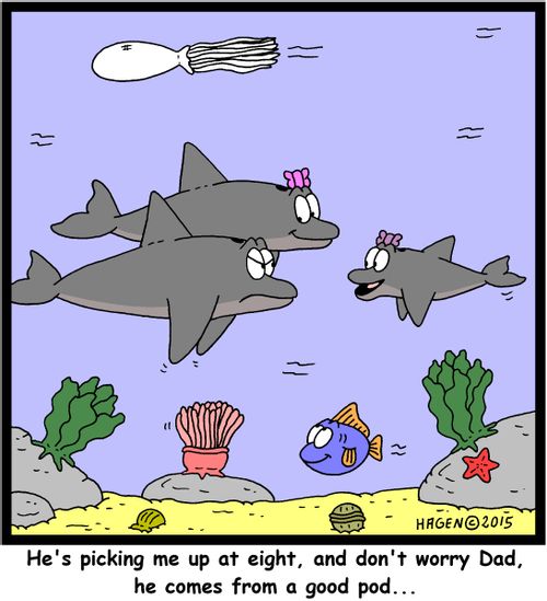 "He's picking me up at eight, and don't worry Dad, he comes from a good pod..."