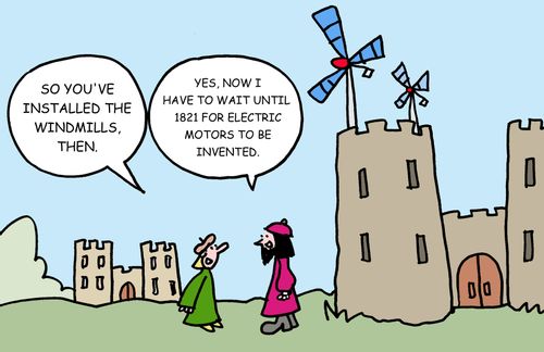 "Yes, now I have wait until 1821 for electric motors to be invented."