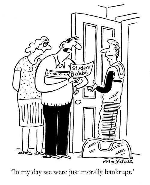 'In my day we were just morally bankrupt.'