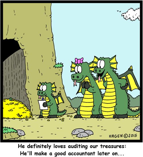 "He definitely loves auditing our treasures: He'll make a good accountant later on..."