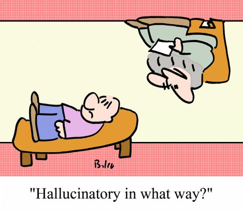 "Hallucinatory in what way?"