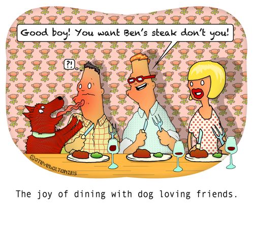 The joy of dining with dog loving friends.
