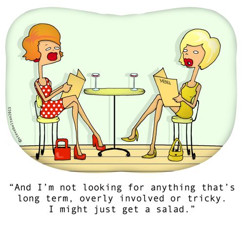 "And I'm not looking for anything that's long term. overly involved or tricky. I might just get a salad."
