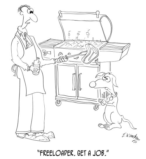 "Freeloader. Get a job."