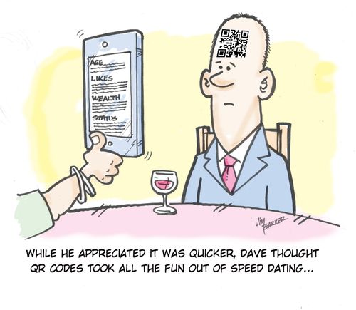 While he appreciated it was quicker, Dave thought QR codes took all the fun out of speed dating...