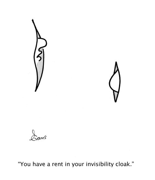"You have a rent in your invisibility cloak."